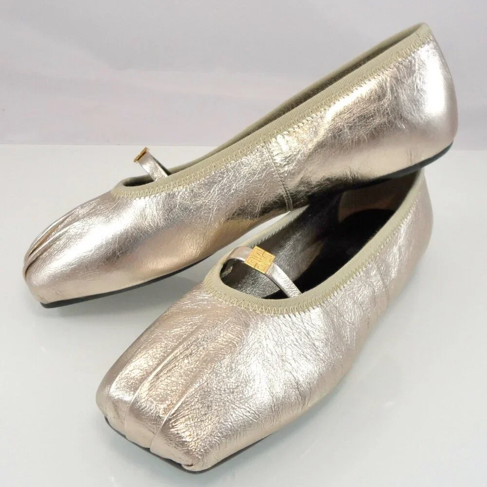 NIB$775 GIVENCHY Embellished Pleated Metallic 4G Ballerina Slip-On Flats 36 6 - Picture 7 of 16